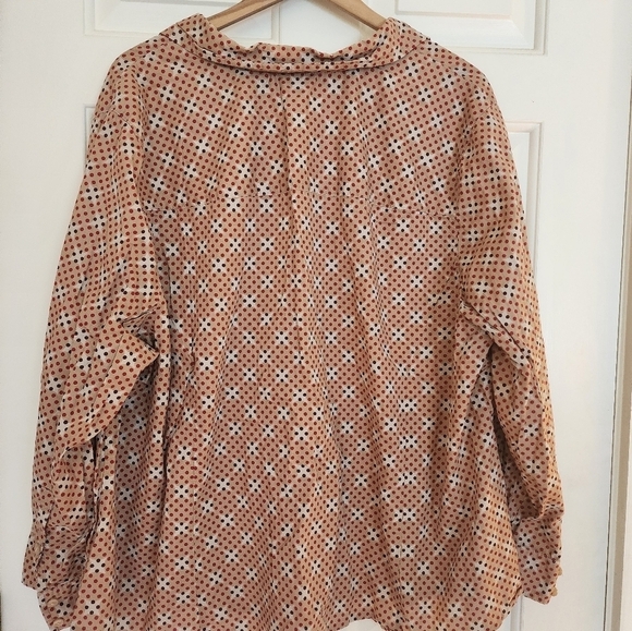 Catherines long sleeve button top blouse polka dot size 3x petite office casual - Picture 8 of 8